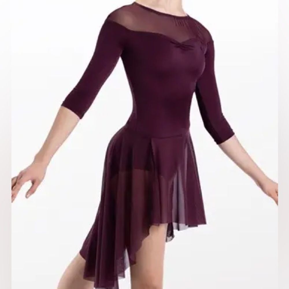 Weissman Dance Costume burgundy red dress A Million Dreams 14663 LA-Large adult